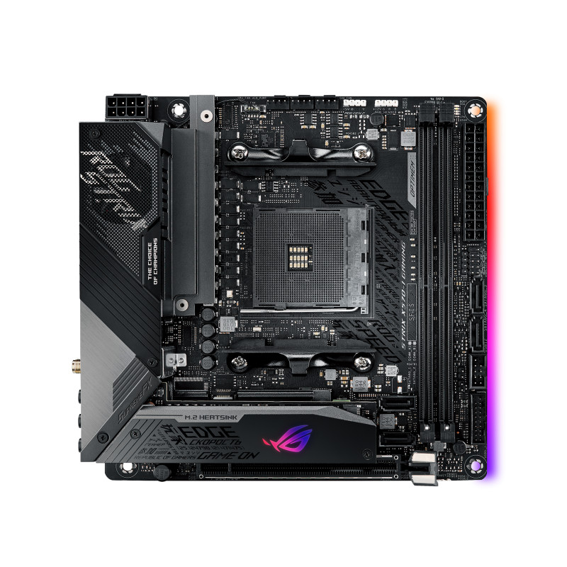 Asus ROG STRIX X570-I GAMING | Processor family AMD | Processor socket AM4 | DDR4 | Supported hard disk drive interfaces SATA, M