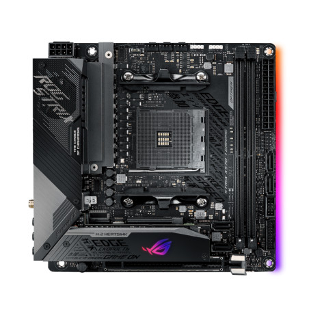 Asus ROG STRIX X570-I GAMING | Processor family AMD | Processor socket AM4 | DDR4 | Supported hard disk drive interfaces SATA, M