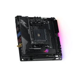 Asus ROG STRIX X570-I GAMING | Processor family AMD | Processor socket AM4 | DDR4 | Supported hard disk drive interfaces SATA, M