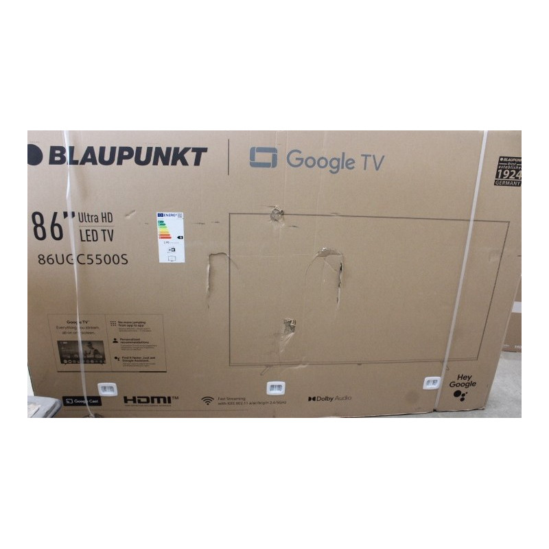 SALE OUT. Blaupunkt 86UGC5500S 86" (218 cm) 4K Ultra HD LED Google TV | SALE OUT. Blaupunkt LED TV | 86UGC5500S | 86 | Smart TV 