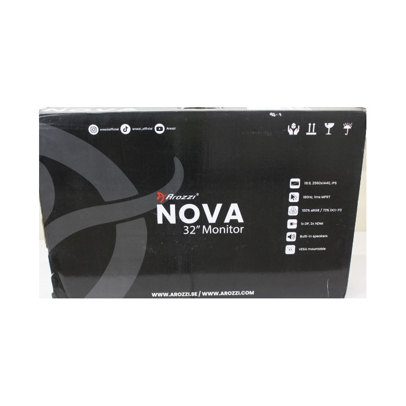 SALE OUT. Arozzi Nova 32" IPS, 180Hz, Computer Monitor - Purple | SALE OUT. Nova | 32 " | IPS | QHD | 16:9 | 180 Hz | 1 ms | 256