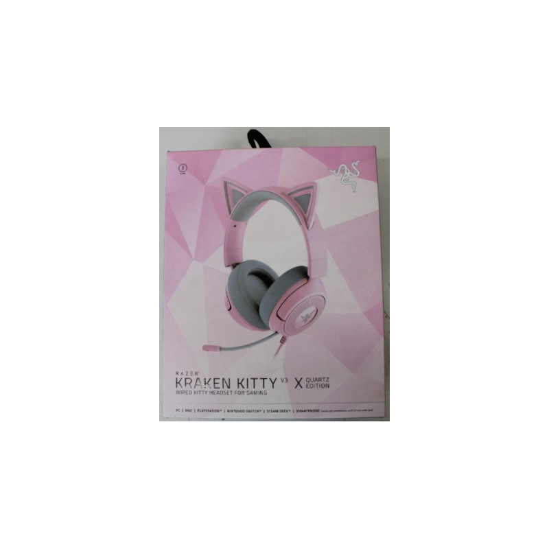 SALE OUT. Razer Kraken Kitty V3 X Headset, Quartz | SALE OUT. Razer Gaming Headset | Kraken Kitty V3 X | Wired | Over-Ear | Micr