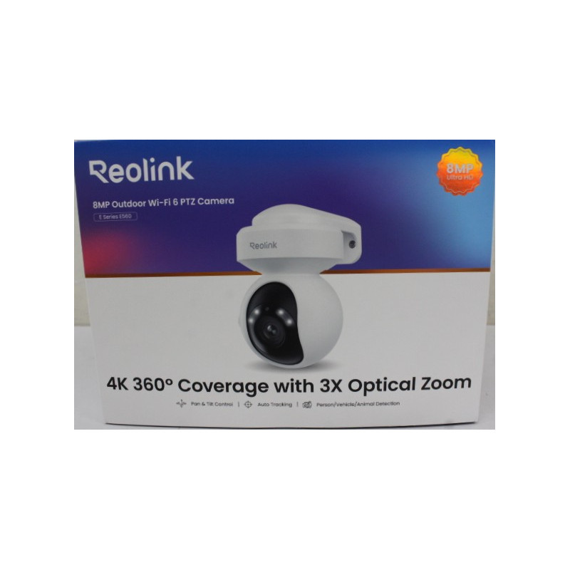 SALE OUT. Reolink E Series E560 4K 8MP Smart PTZ WiFi Camera with Auto Tracking, White | Reolink 4K Smart WiFi Camera with Auto 