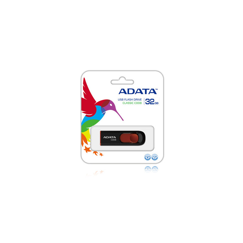 ADATA | C008 | 32 GB | USB Type-A | Black/Red