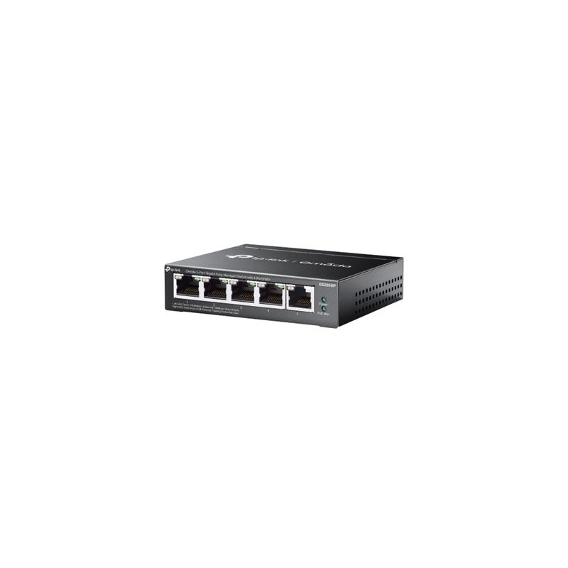 TP-LINK | Omada 5-Port Gigabit Easy Managed Switch with 4-Port PoE+ | ES205GP | Desktop/Wall mountable