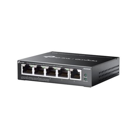 TP-LINK | Omada 5-Port Gigabit Easy Managed Switch with 4-Port PoE+ | ES205GP | Desktop/Wall mountable