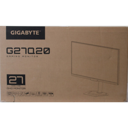 SALE OUT. GIGABYTE GAMING MONITOR 27" G27Q20 | SALE OUT. G27Q20 EK | 27 " | SS IPS | QHD | 200 Hz | 0.5 ms | 2560 x 1440 pixels 