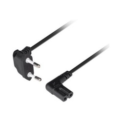 Lanberg CEE 7/16 to EC 320 C7 Euro (radio) power cord 1.8m angled VDE | CA-C7CA-12CC-0018-BK