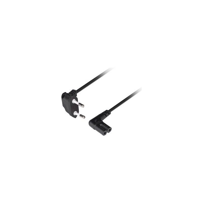 Lanberg CEE 7/16 to EC 320 C7 Euro (radio) power cord 1.8m angled VDE | CA-C7CA-12CC-0018-BK
