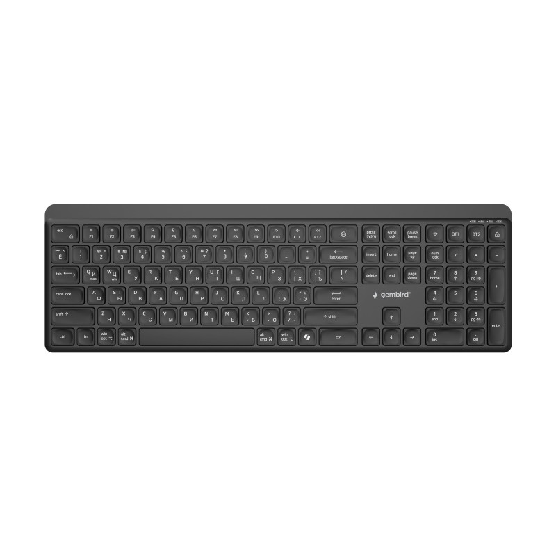 Gembird KB-WPS-03-CYRL | Keyboard | Wireless | Cyrillic | Bluetooth | Black