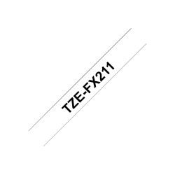 Brother | TZe-FX211 Flexible ID Laminated Tape | Black on White | TZe | 8 m | 0.6 cm