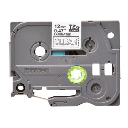 Brother | TZe-135 Laminated Tape | White on Clear | TZe | 8 m | 1.2 cm