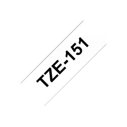 Brother | TZE-151 Laminated Tape | Black on Clear | TZe | 8 m | 2.4 cm