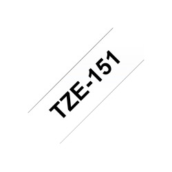 Brother | TZE-151 Laminated Tape | Black on Clear | TZe | 8 m | 2.4 cm
