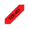 Brother | TZe-451 Laminated Tape | Black On Red | TZe | 8 m | 2.4 cm