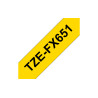 Brother | TZe-FX651 Flexible ID Laminated Tape | Black on Yellow | TZe | 8 m | 2.4 cm