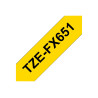 Brother | TZe-FX651 Flexible ID Laminated Tape | Black on Yellow | TZe | 8 m | 2.4 cm