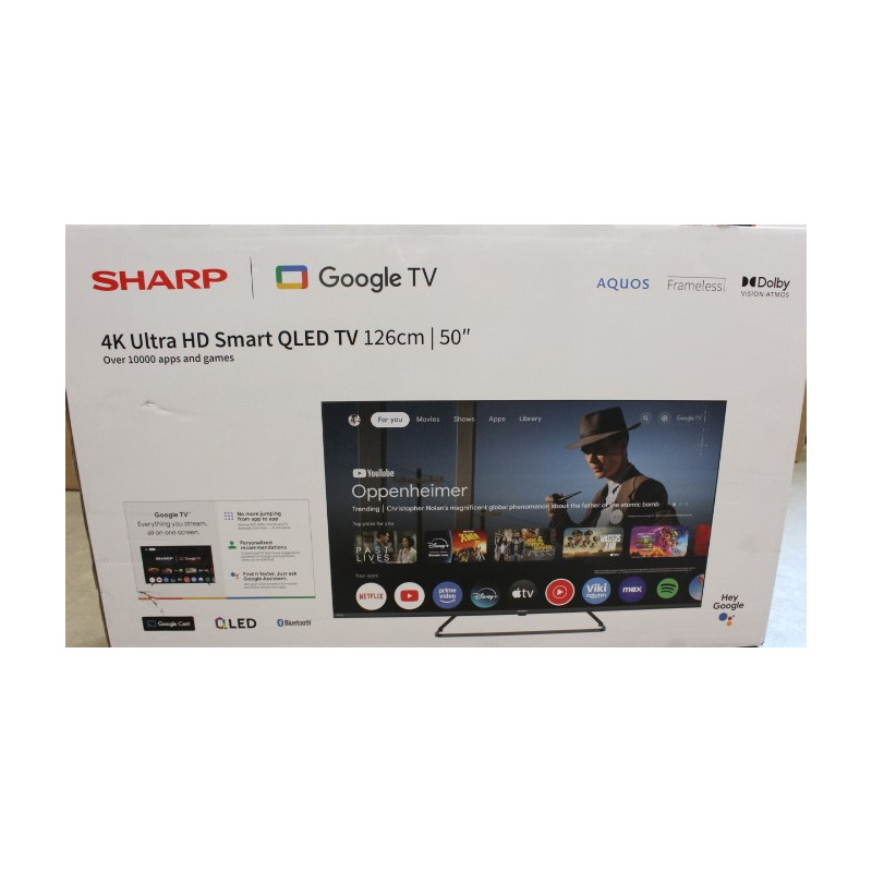 SALE OUT. Sharp 50HP6265E 50" (126cm) QLED 4K Ultra HD Google TV, Dolby Vision, Dolby Atmos, Central Stand | Sharp 50HP6265E | 5