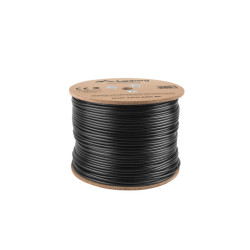 Lanberg Cable Cat.5E UTP 305M Solid Outdoor CU Black Fluke Passed | LCU5-21CU-0305-BK