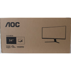 SALE OUT. AOC CU34B3E Curved 34" 3440x1440/21:9/300cd/m2/4ms HDMI, DisplayPort, USB, Audio out | Warranty 36 month(s) | DAMAGED 