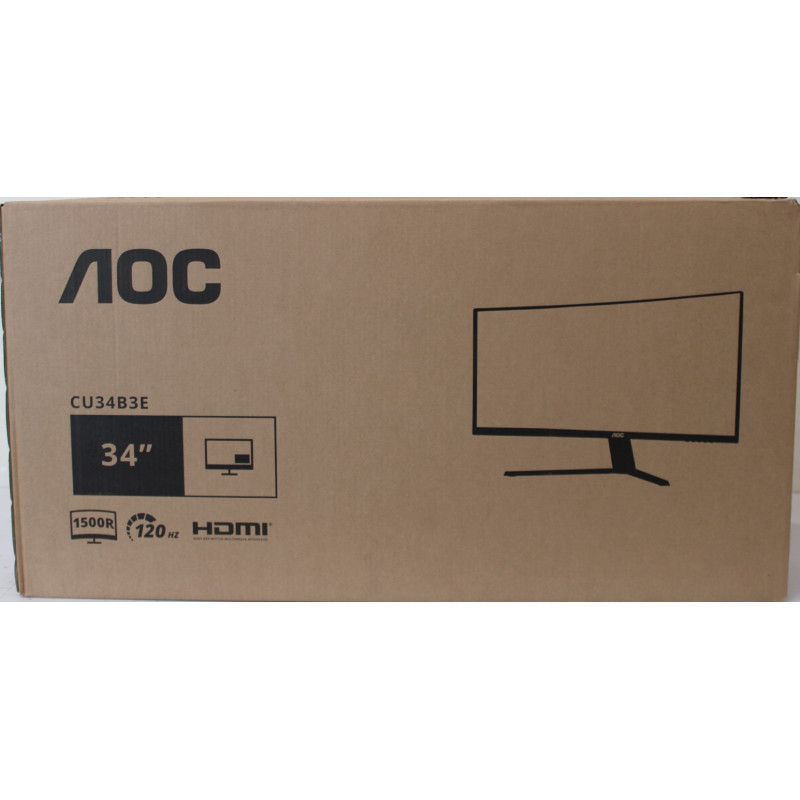 SALE OUT. AOC CU34B3E Curved 34" 3440x1440/21:9/300cd/m2/4ms HDMI, DisplayPort, USB, Audio out | Warranty 36 month(s) | DAMAGED 