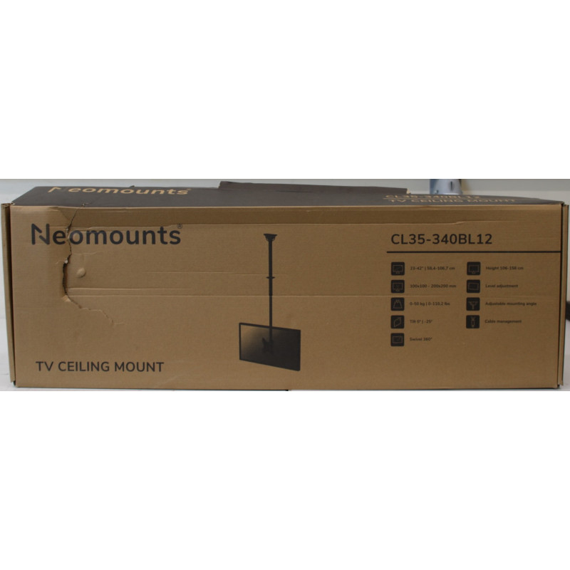 SALE OUT. Neomounts CL35-340BL12 Monitor/TV mount ceiling 1 screen - 23-42" - max 50 kg - VESA 100x100-200x200 - h 106-156 cm - 