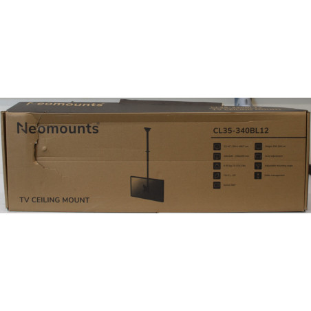 SALE OUT. Neomounts CL35-340BL12 Monitor/TV mount ceiling 1 screen - 23-42" - max 50 kg - VESA 100x100-200x200 - h 106-156 cm - 