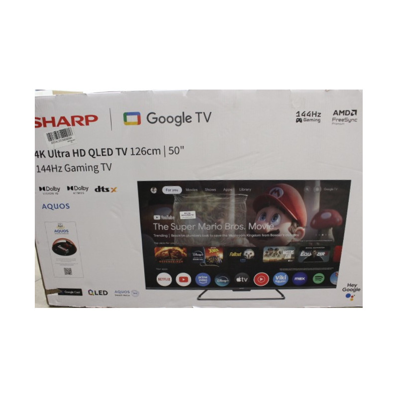 SALE OUT. Sharp 50HR7265E 50" (126cm) QLED 144Hz 4K Ultra HD Google TV, Dolby Vision, Dolby Atmos, Central Stand | SALE OUT. | S