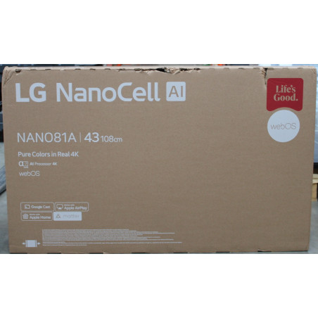 SALE OUT. LG 43NANO81A3A 43" (109 cm) LED LCD TV | SALE OUT. | LG 43NANO81A3A | 43 | Smart TV | webOS 25 | UHD | DAMAGED PACKAGI