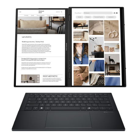 Asus | Zenbook Duo UX8406CA-QL287W | Inkwell Gray | 14 " | OLED | Touchscreen | FHD | 1920 x 1200 pixels | Intel Core Ultra 7 | 