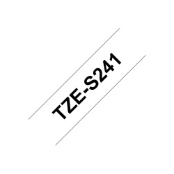 Brother | TZe-S241 Strong Adhesive Laminated Tape | Black on White | TZe | 8 m | 1.8 cm