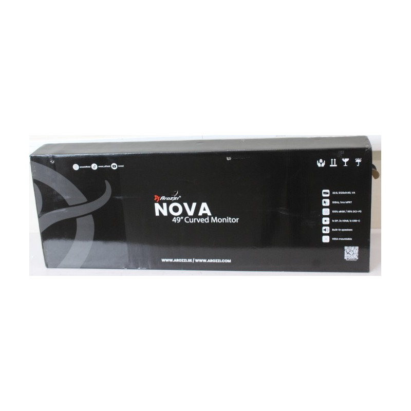 SALE OUT. Arozzi Nova 49" VA, 165Hz - White | SALE OUT. Arozzi | Nova | 49 " | VA | 32:9 | 165 Hz | 4 ms | 5120 x 1440 pixels | 