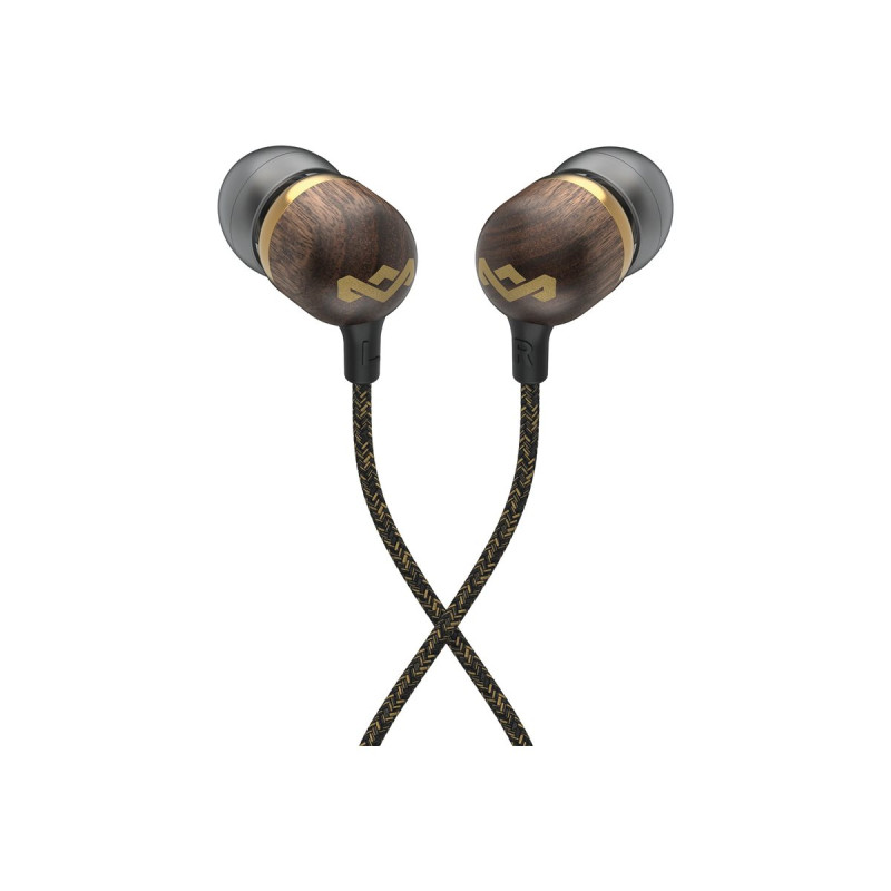 Marley Wired Earbuds | Smile Jamaica | Built-in microphone | USB Type-C | Brass