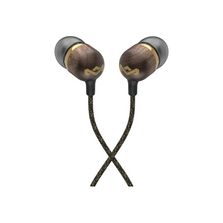 Marley Wired Earbuds | Smile Jamaica | Built-in microphone | USB Type-C | Brass