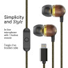 Marley Wired Earbuds | Smile Jamaica | Built-in microphone | USB Type-C | Brass