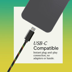 Marley Wired Earbuds | Smile Jamaica | Built-in microphone | USB Type-C | Rasta