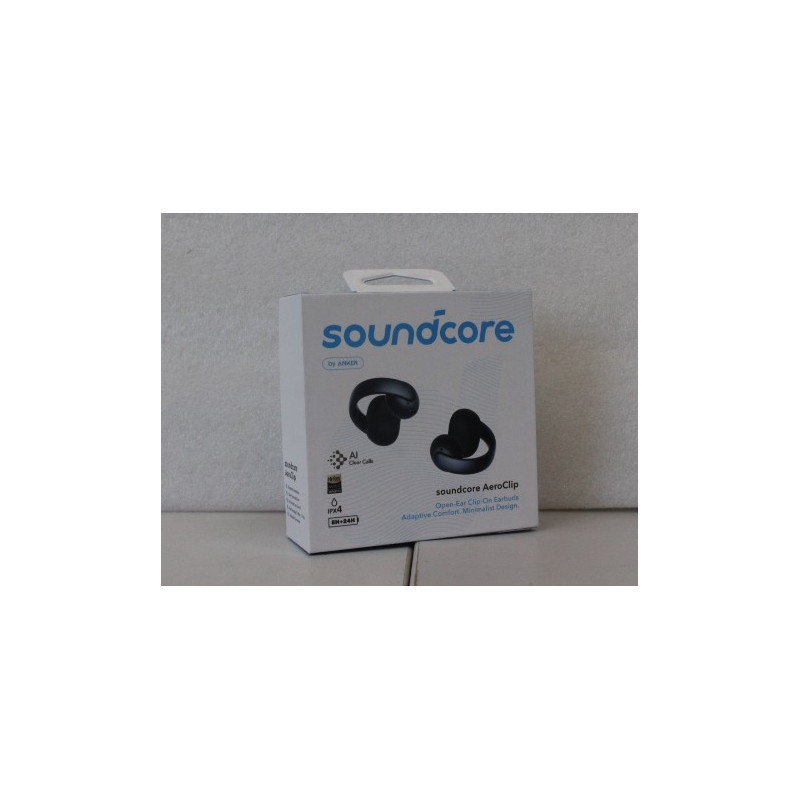SALE OUT. Anker Soundcore AeroClip Open-Ears, Black | SALE OUT. Anker Soundcore Open-Ear Clip-On Earbuds with Adaptive Comfort |