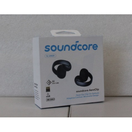 SALE OUT. Anker Soundcore AeroClip Open-Ears, Black | SALE OUT. Anker Soundcore Open-Ear Clip-On Earbuds with Adaptive Comfort |