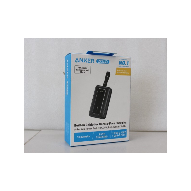 SALE OUT. Anker Power Bank with Built-In USB-C Cable | A1688H11 | 10000 mAh | Black | DEMO