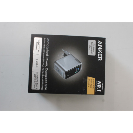 SALE OUT. Anker Prime Charger, 3 Ports, Silver | Anker Prime Charger, 3 Ports, 160W, Silver | UNPACKED, MISSING INNER PACKAGING