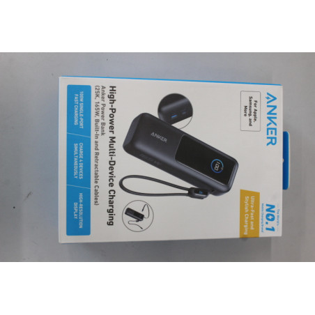 SALE OUT. Anker Zolo Powerbank | A1695H11 | 25000 mAh | Built-In USB-C and Retractable Cable) | Grey | UNPACKED, SCRATCHED ON SC