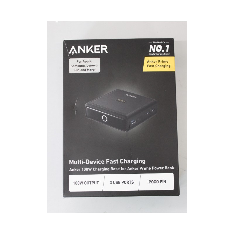 SALE OUT. Anker Prime Charging Base for Power Bank, 100W | A1902311 | Black | UNPACKED, DAMAGED PACKAGING, SCRATCHED