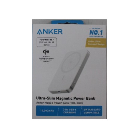 SALE OUT. | Anker Power Bank | MagGo | 10000 mAh | White | DEMO