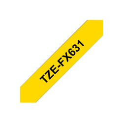 Brother | TZe-FX631 Flexible ID Laminated Tape | Black on Yellow | TZe | 8 m | 1.2 cm