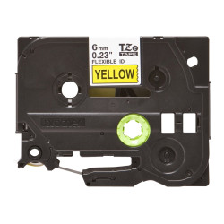 Brother | TZe-FX611 Flexible ID Laminated Tape | Black on Yellow | TZe | 8 m | 6 cm