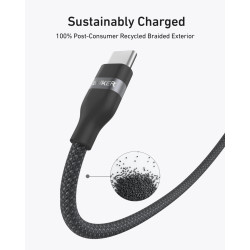 Anker USB-C to USB-C Cable Braided, 0.9m, 240W, Black | Anker USB-C Braided Cable, 0.9 m