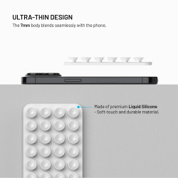 Fixed MagSafe holder with suction cups | Cup holder | Liquid silicone | White