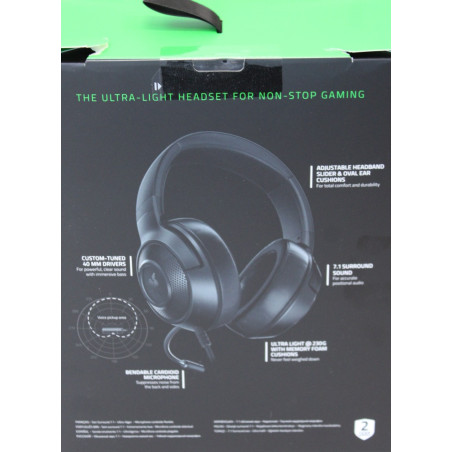 SALE OUT. Razer Kraken X Lite Gaming Headset, Over-Ear, Wired, Microphone, Black | SALE OUT. | Razer | Kraken X Lite | Wired | G