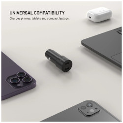 Fixed Dual USB-C Car Charger, 65W, PD 3.0