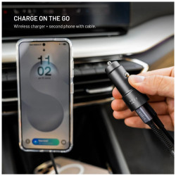 Fixed Dual USB-C Car Charger, 65W, PD 3.0